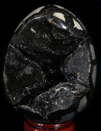 Septarian Dragon Egg Geode - Crystal Filled #37379